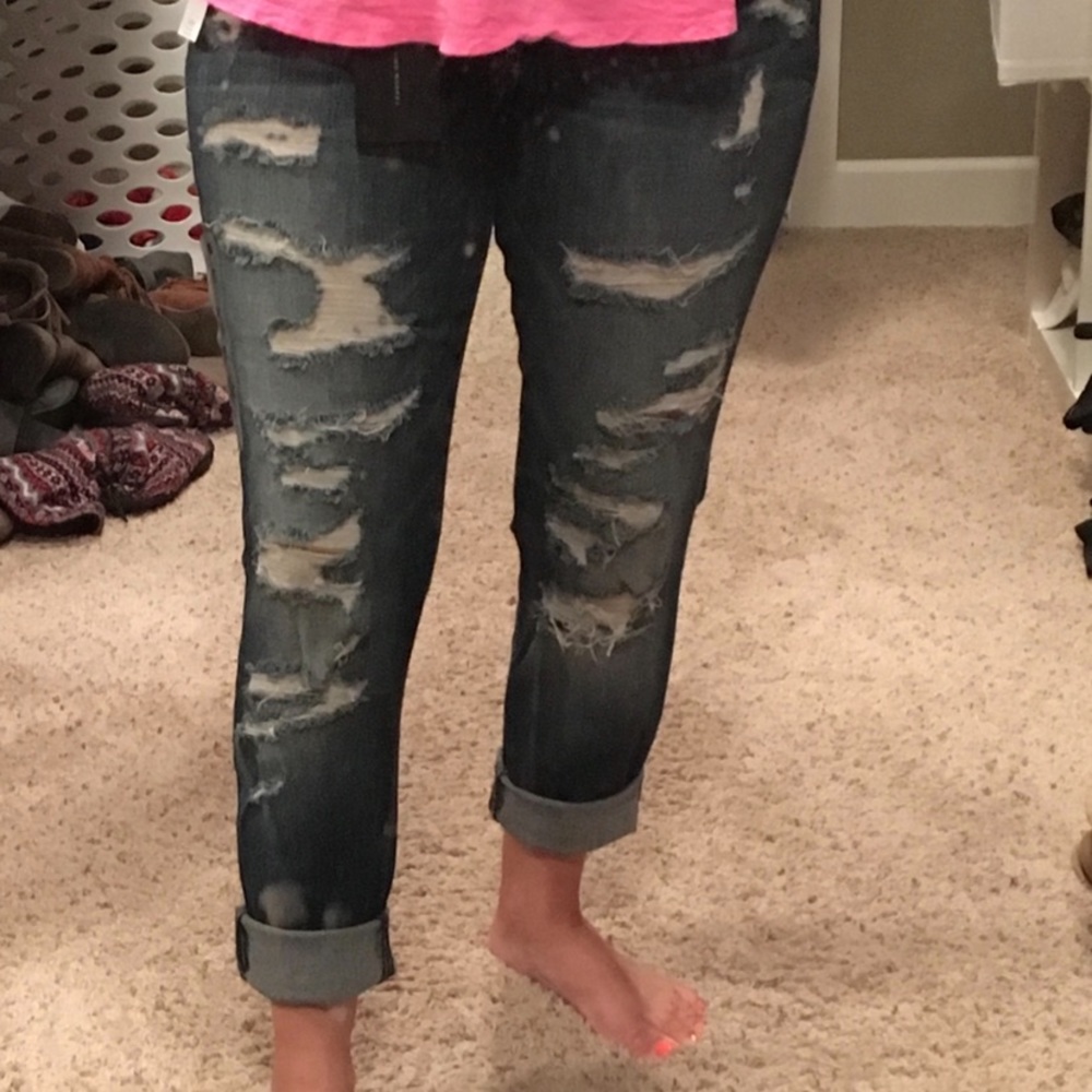 Flying Monkey crop distressed jeans